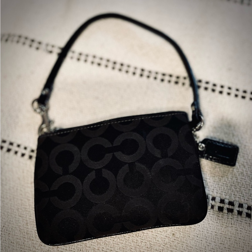 Coach Black Fabric Wristlet - Picture 6 of 8